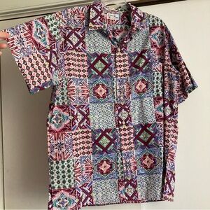 VTG Reyn Spooner Floral Patterned Patchwork Egyptian Cotton Hawaiian Shirt XL